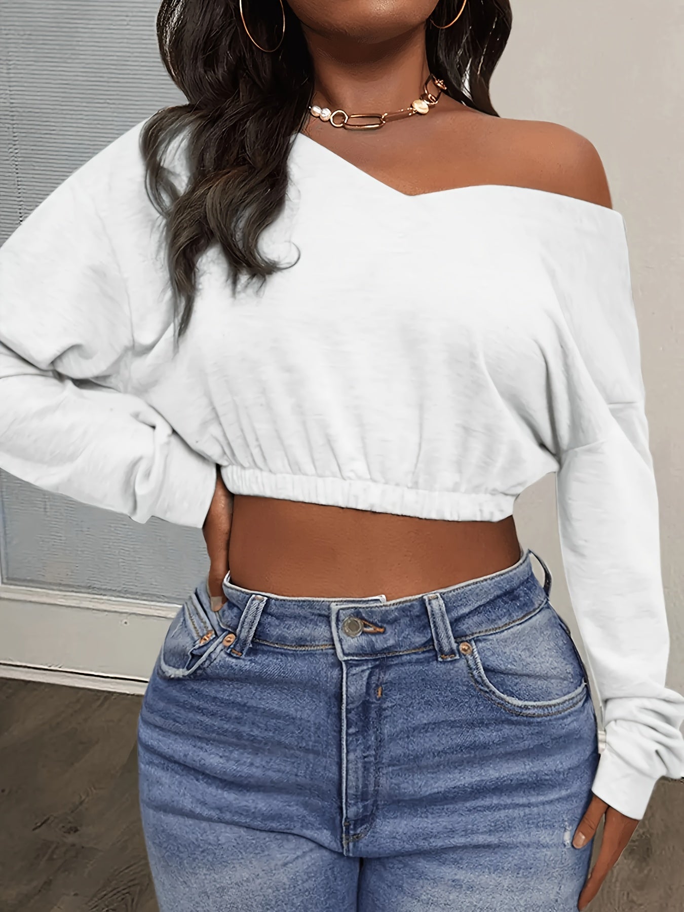 Vibrant Solid Crop T-Shirt - Soft Y2K Long Sleeve Design, Perfect for Spring & Fall Seasons, Women's Fashion Clothing for Casual Daily Wear