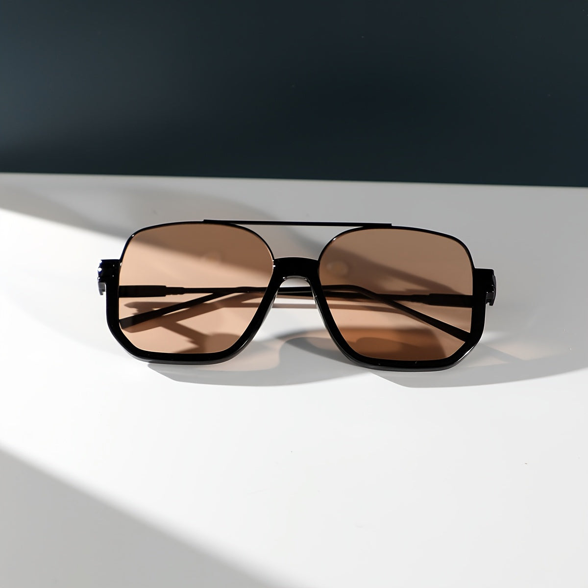 Women'S Fashion Square Glasses, Metal Frame, -Reflective PC Lens, Large Double Bridge, College Parties, and