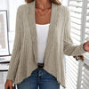 Long Sleeve Solid Color Loose Cardigan  Women's Knitting Coat