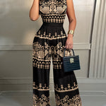 Women'S Stylish And Elegant Sleeveless Printed Jumpsuit
