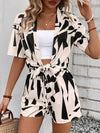 Holidaya Women'S Printed Open Front Shirt And Shorts Set