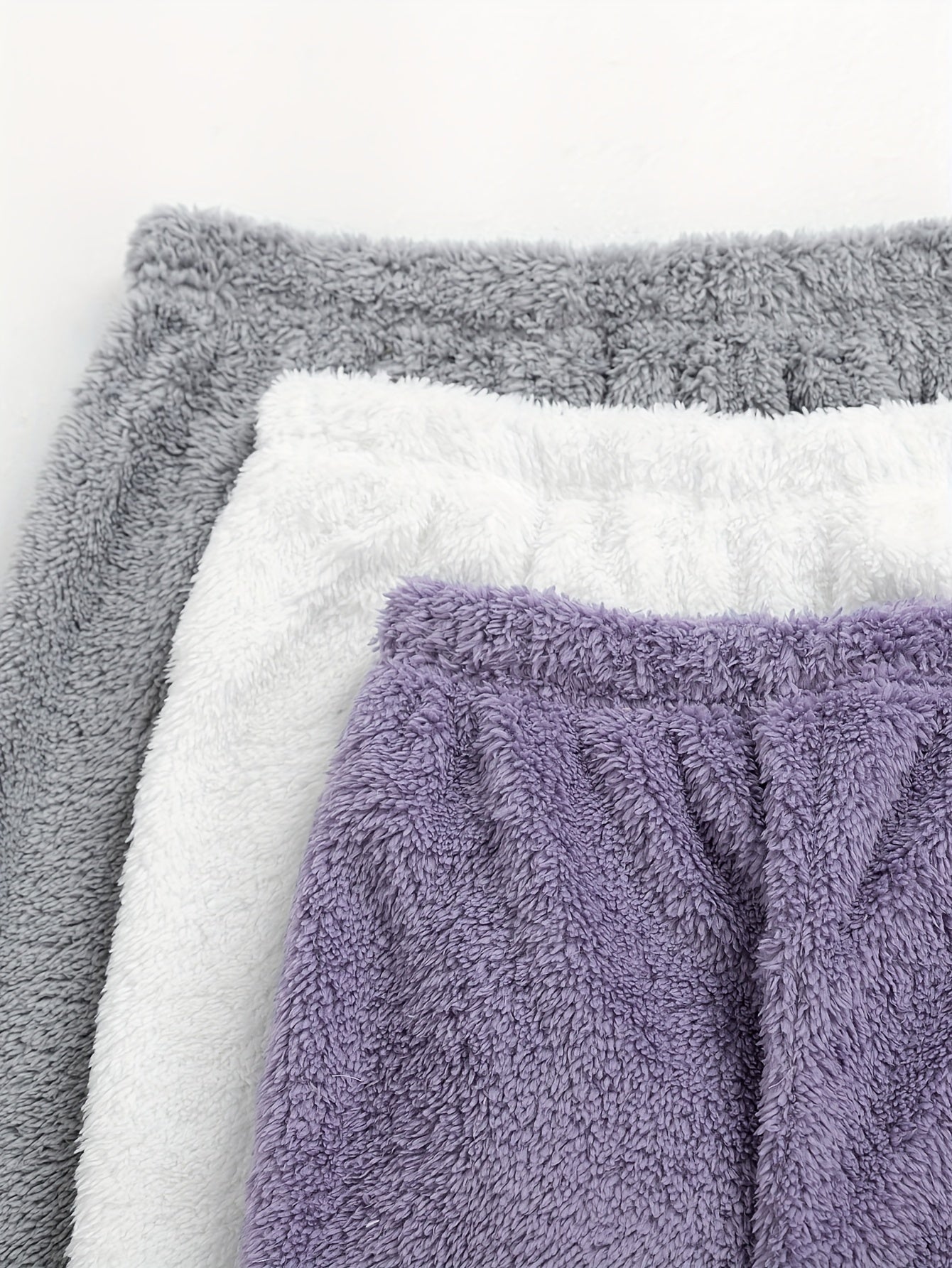 Women's Winter Plush Loungewear Set - 3 Pack Soft Crop Tank Tops And High-Waisted Jogger Pants