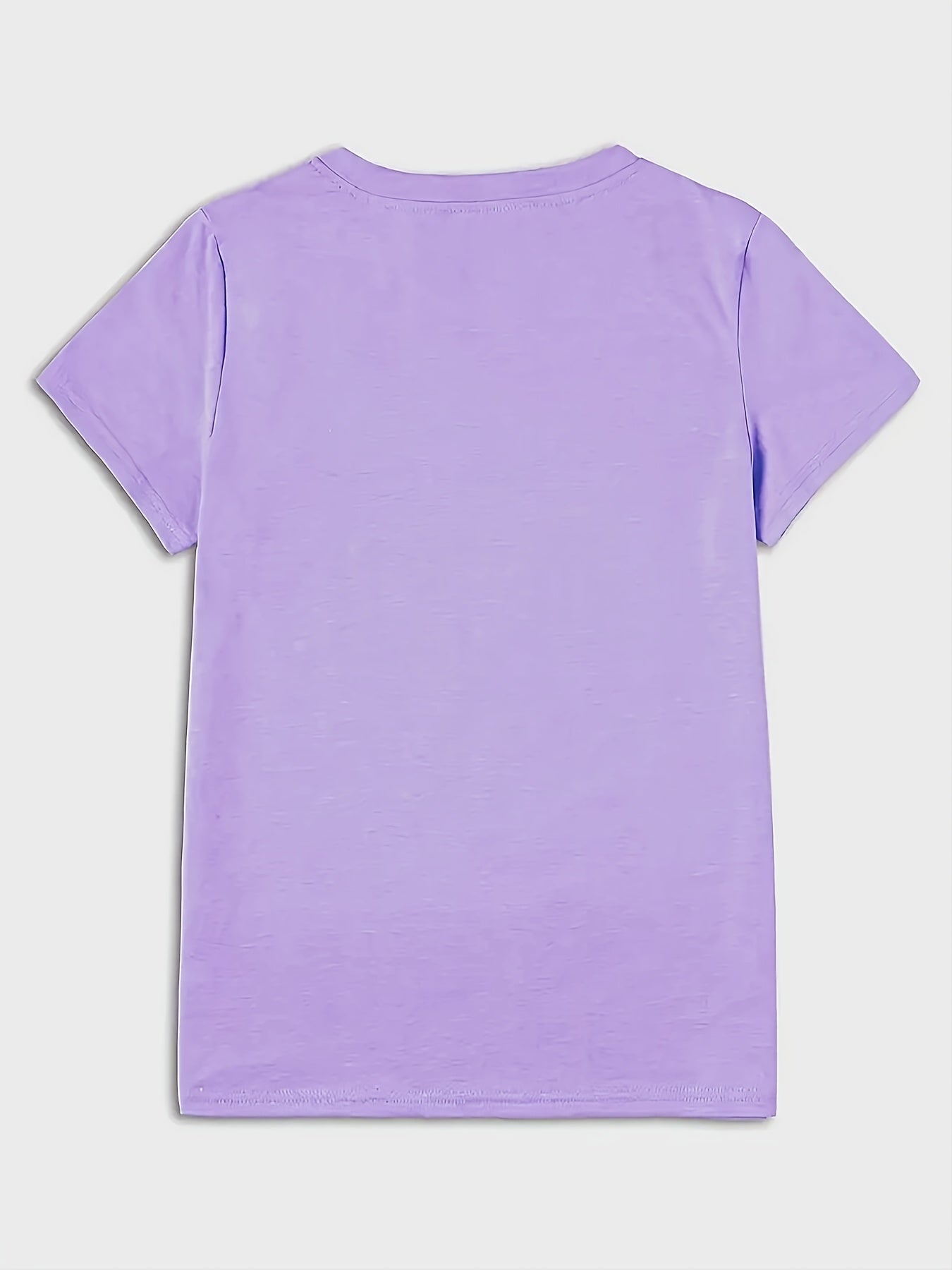 Women's Purple "I Don't Care" Empowerment Print T-Shirt - 100% Positive Affirmation Short Sleeve Top with Golden Accents, Round Neck Casual Summer Shirt, Machine Washable & Semi-Sheer for Layering, Everyday Fashion, Fashion S