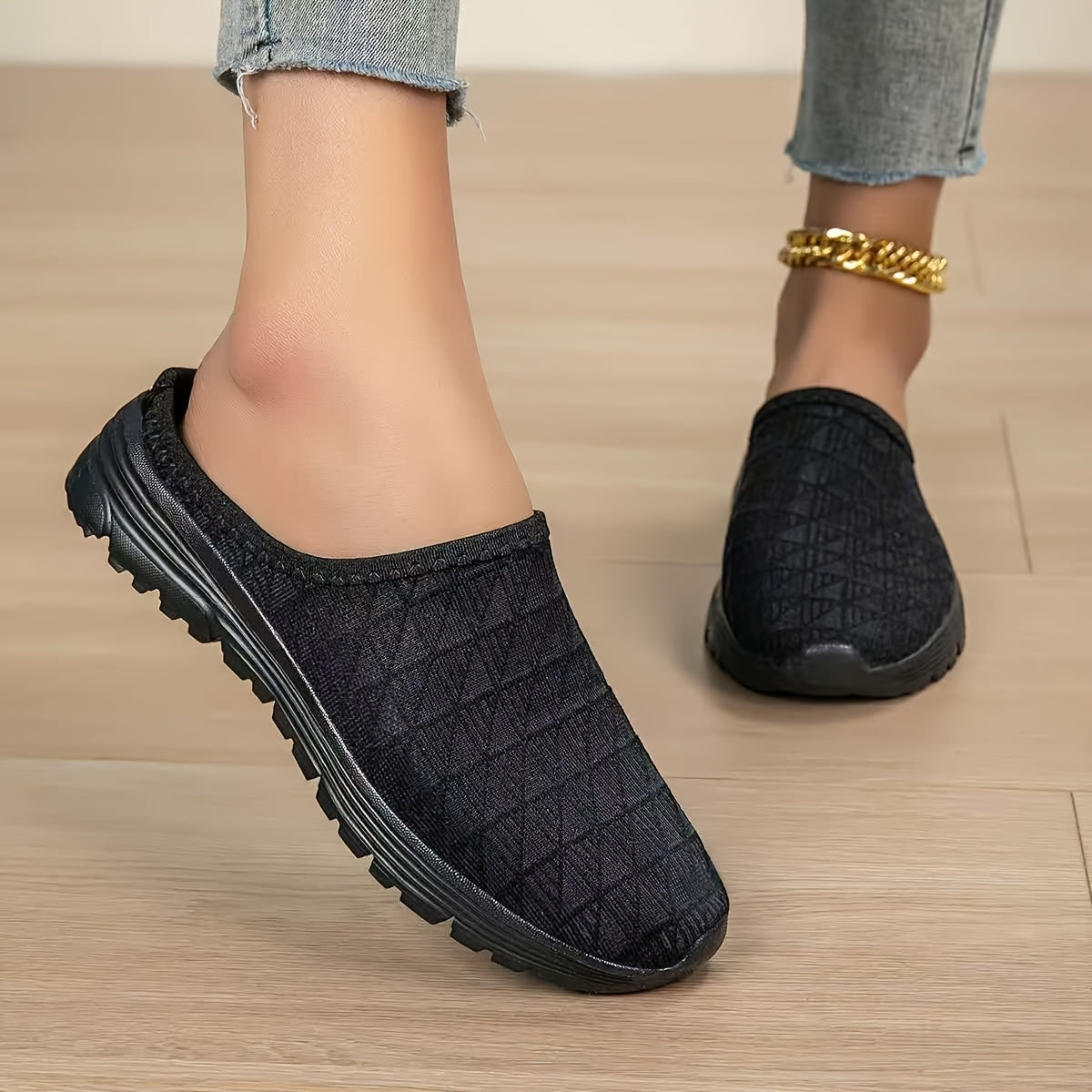[Lightweight Slip-On Sneakers] Quanzhou Shoes Women's Lightweight Breathable Knit Slip-On Sneakers - Pink, All-Season Casual Walking Shoes with Stability Support, Fabric Upper & MD Sole, Everyday Footwear | Comfortable Wear |