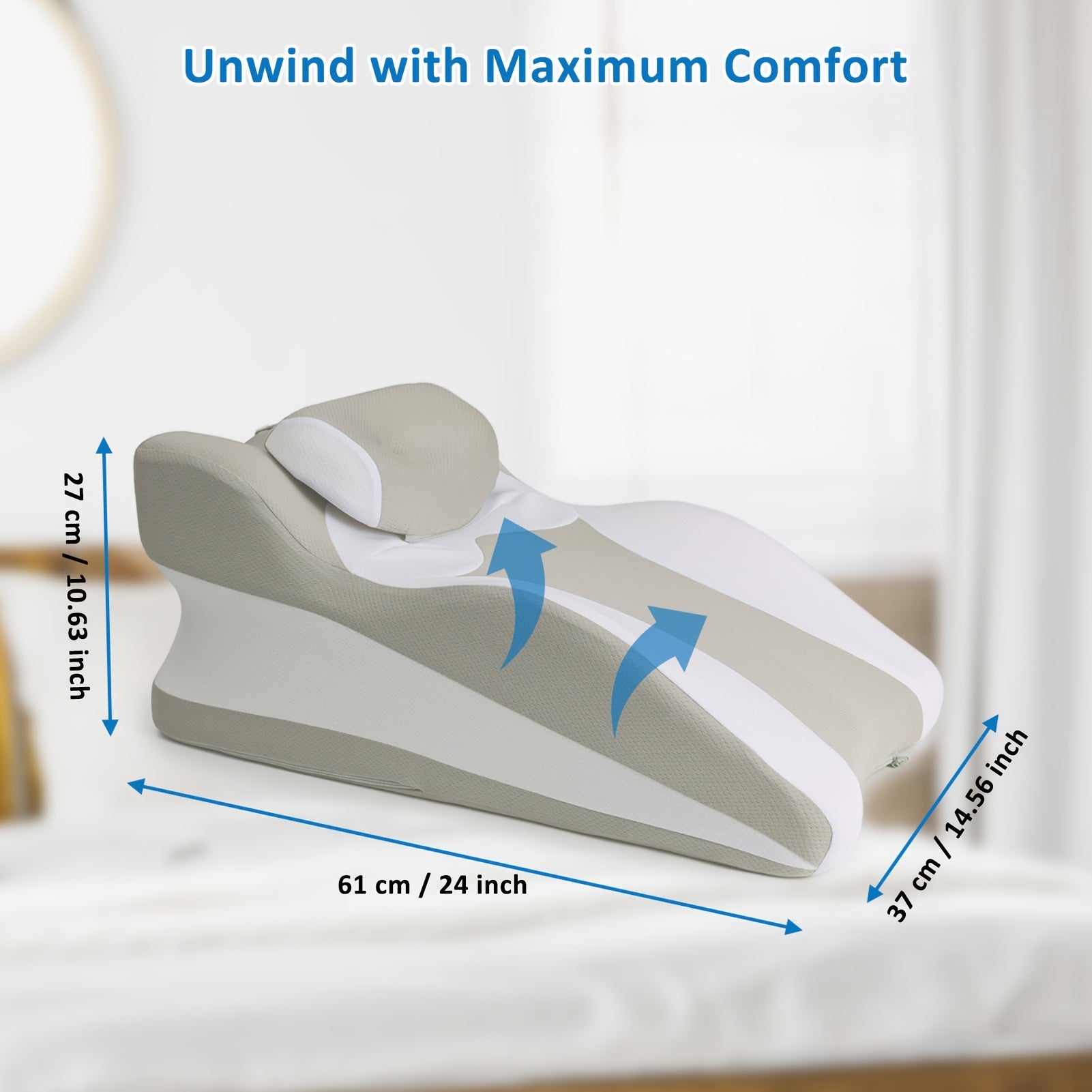 Cool Non-Woven Fabric Face Down Sleeping Pillow With Memory Foam For Ultimate Comfort, Ergonomic Design, Removable Cover, And Multiple Uses For Reading, Relaxing, And Travel