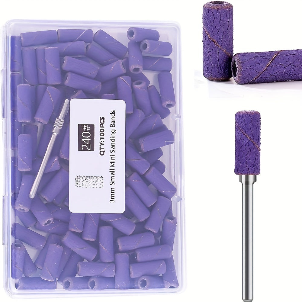 100Pcs Professional Nail Drill Sanding Bands, Unscented Nail Drill Bits for Manicure and Pedicure Tools