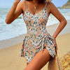 Women'S Floral Print One-Piece Swimsuit with Lace-Up Detail - Sexy Off-Shoulder Design, High Stretch Fabric, Removable Padding, Vibrant Pink & Blue Floral Patterns, Perfect for Beach or Poolside