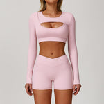 Color-blocked Yoga Set With A Beautiful Back, Sports Shockproof Fitness Clothing For Women