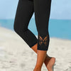 Butterfly-Shaped Hollow Cropped Leggings: Stretchy Skinny Leggings for Women