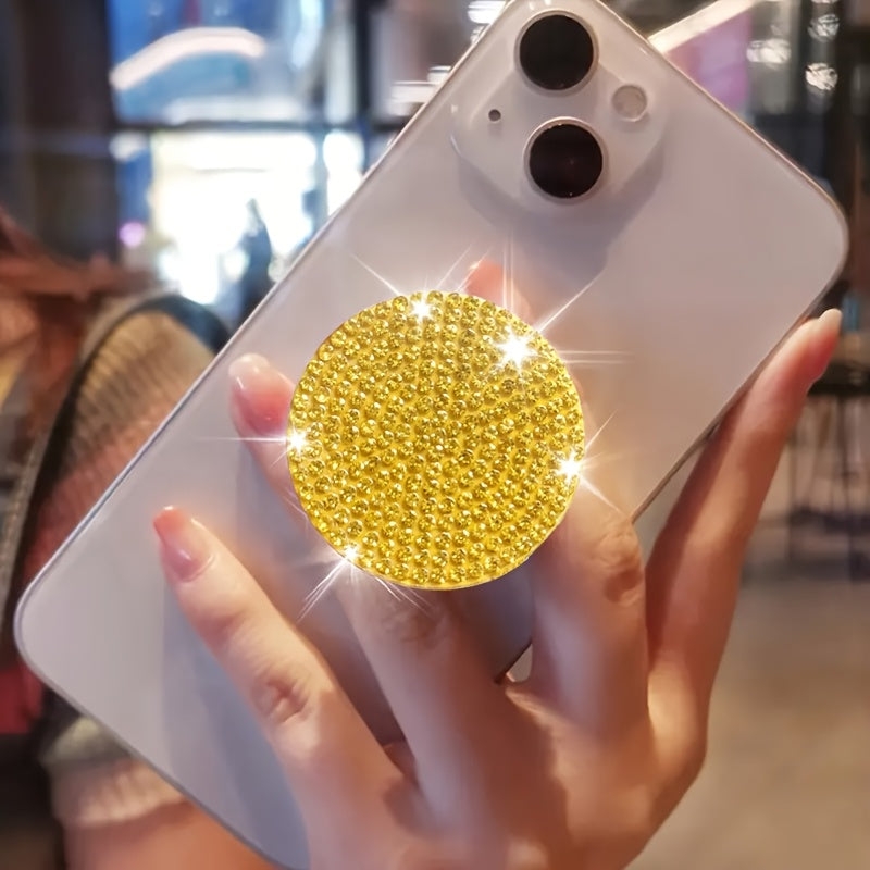 A Sparkling Diamond Phone Pull-Out Stand, a Creative And Colorful Foldable Phone Holder, Perfect for Lazy Users And an Ideal Gift for Holidays.