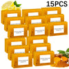 15pcs Turmeric And Kojic Acid Soap, Natural Turmeric Soap, Deep Cleansing for Face And Body, Suitable for All Skin Types, Perfect Gift