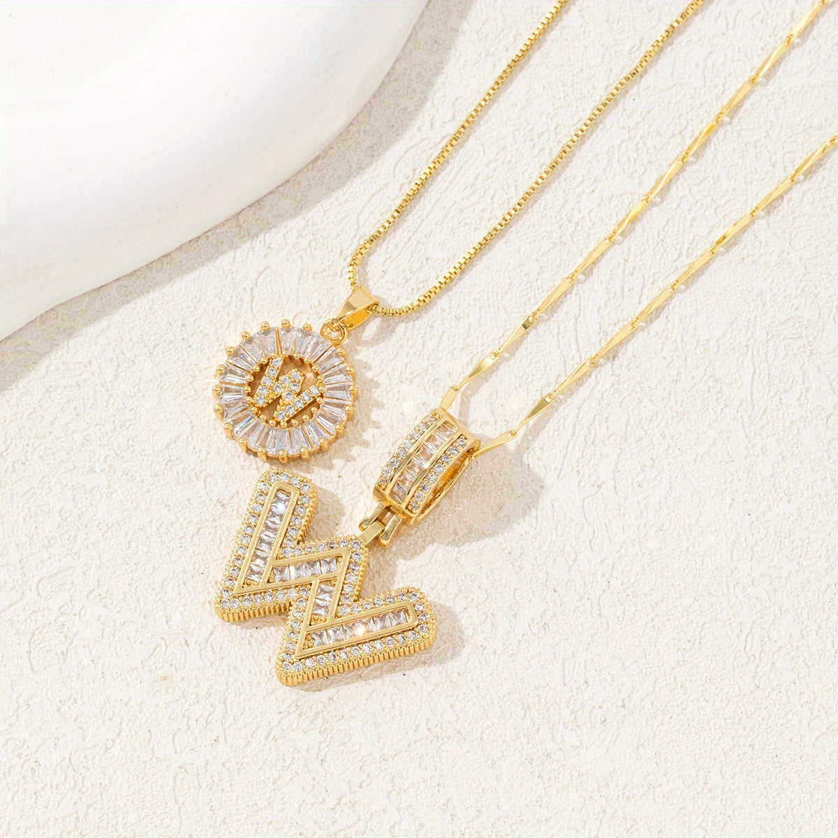 2 Packages of Initial Pendant Necklace, Letter Necklace with Adjustable 17 "-19" Chain, Valentine'S Day Gift, Suitable for Ladies And Girls