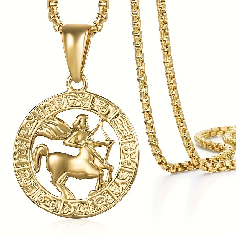 Women'S Men'S Pendant Necklaces 12 Horoscope Zodiac Sign Golden Aries Cancer Scorpio Aquarius Taurus Leo Gemini Virgo Libra Sagittarius Capricorn Pisces 12 Constellations Jewelry Gifts Perfect Birthday Christmas Valentine'S D