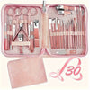 30-Piece Rose Golden Manicure Set: 30-in-1 Nail Clipper Kit With Fingernail & Toenail Clippers, Premium Stainless Steel Clippers, Nail File, Scissors, Tweezers, And Cuticle Remover - Complete Manicure And Pedicure Tools For A