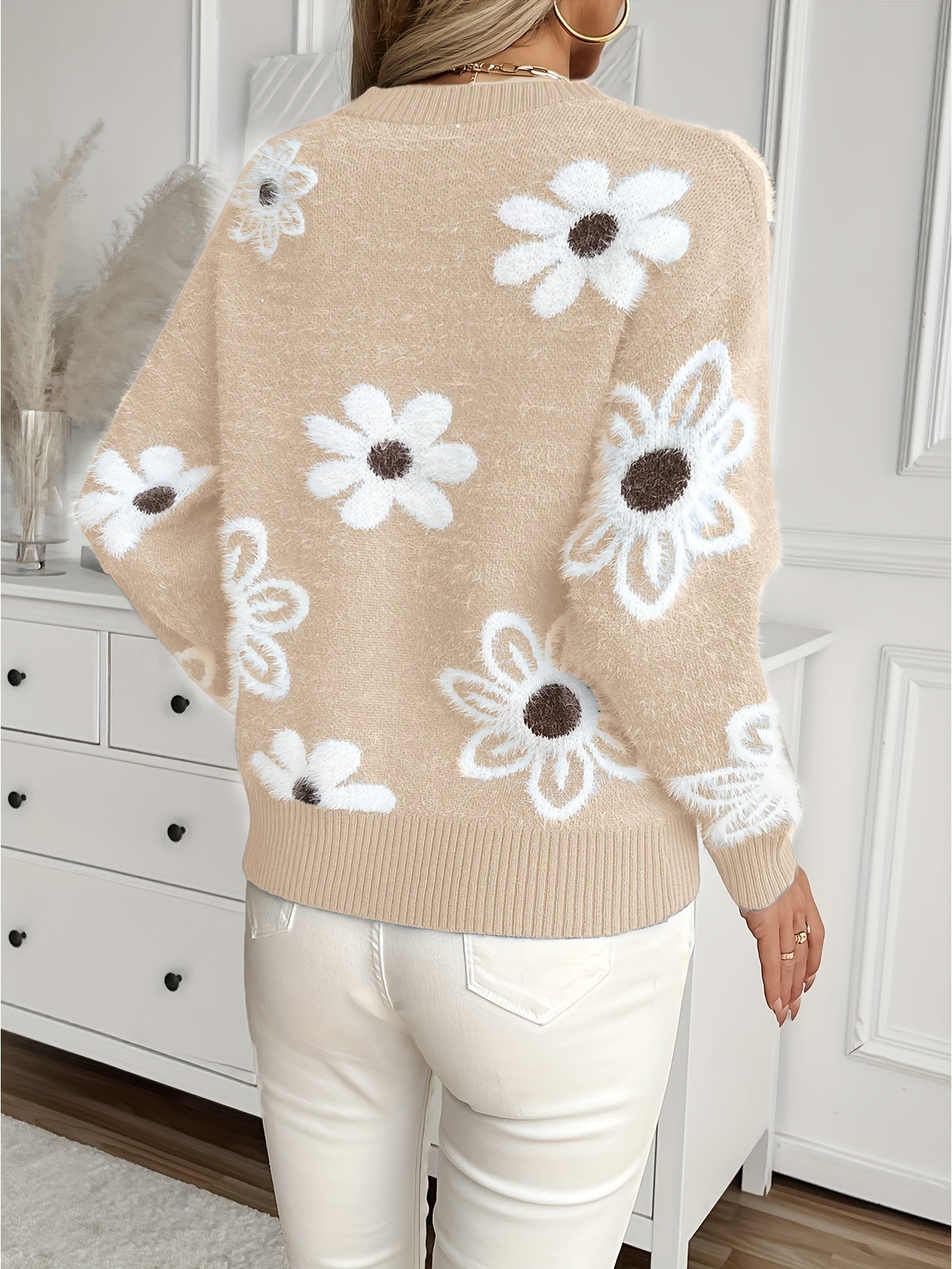 Floral Patterned Sweater for Women