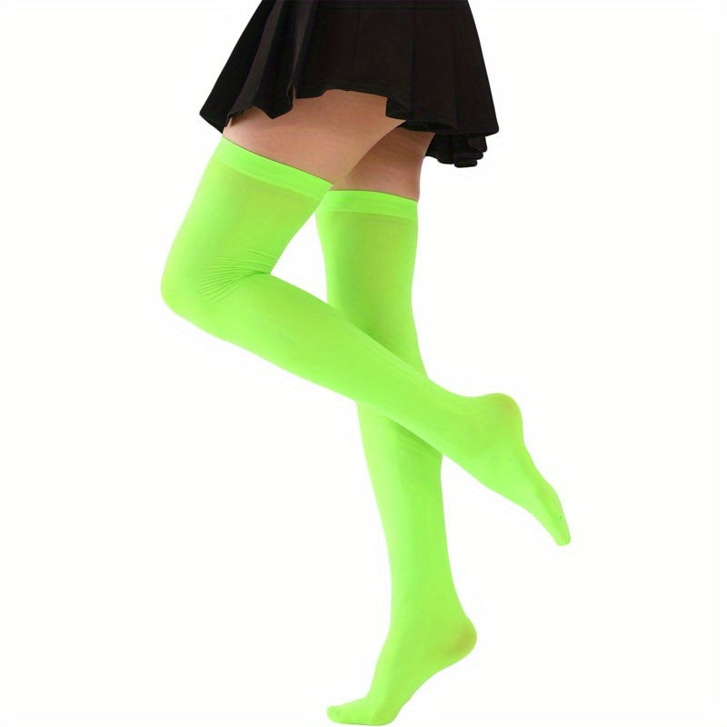 A Set of Women'S Thigh-High Socks Suitable for Cosplay Events, Featuring Comfortable Over-The-Knee Design.