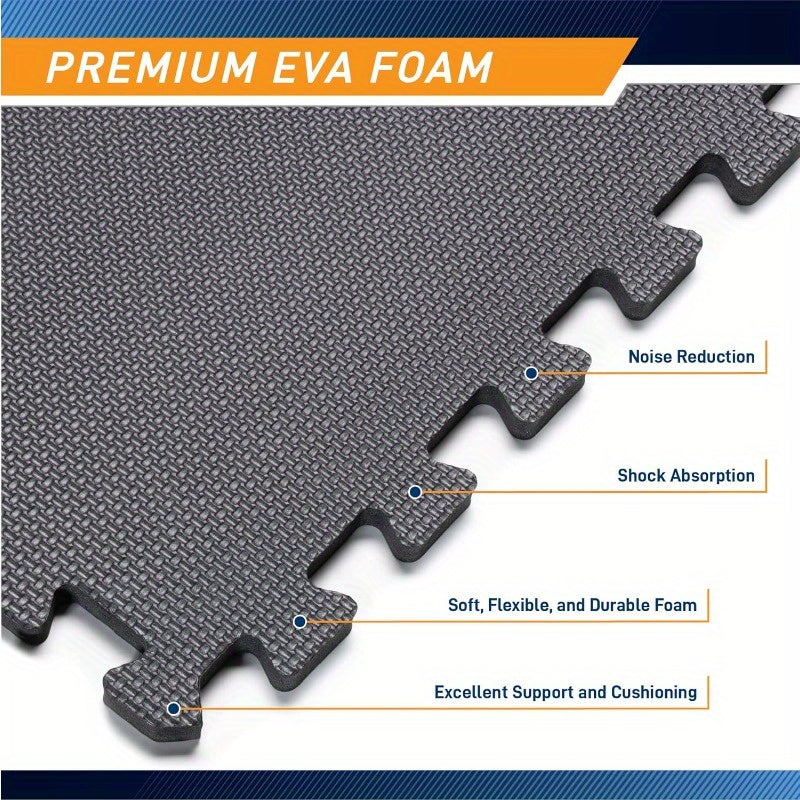 Marcy EVA Foam Interlocking Flooring Mat High Density NonSlip Tiles for Fitness Equipment Workout Cushion and Floor Protection