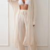 Tralook Brand Vacation Set Solid Color Spring/Summer Semi-Sheer Sun Protection Shirt and Loose Pants Two-Piece