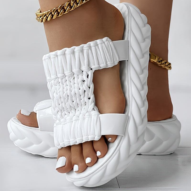 Braided Cutout Round Toe Casual Slippers