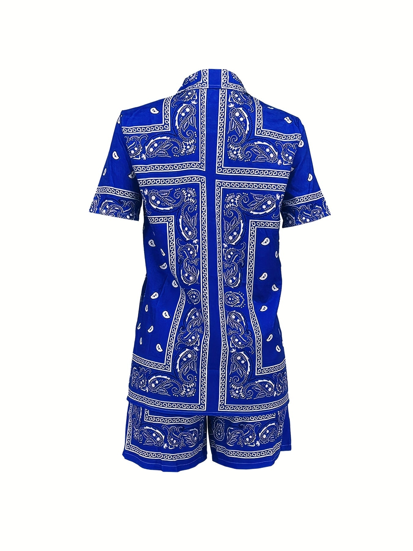 Women's Paisley Print Two-Piece Set - Casual & Comfy Spring/Summer Outfit with Pockets, Easy Care