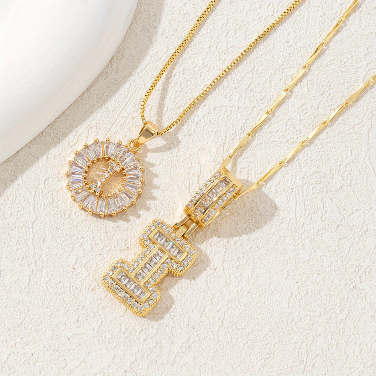 2 Packages of Initial Pendant Necklace, Letter Necklace with Adjustable 17 "-19" Chain, Valentine'S Day Gift, Suitable for Ladies And Girls