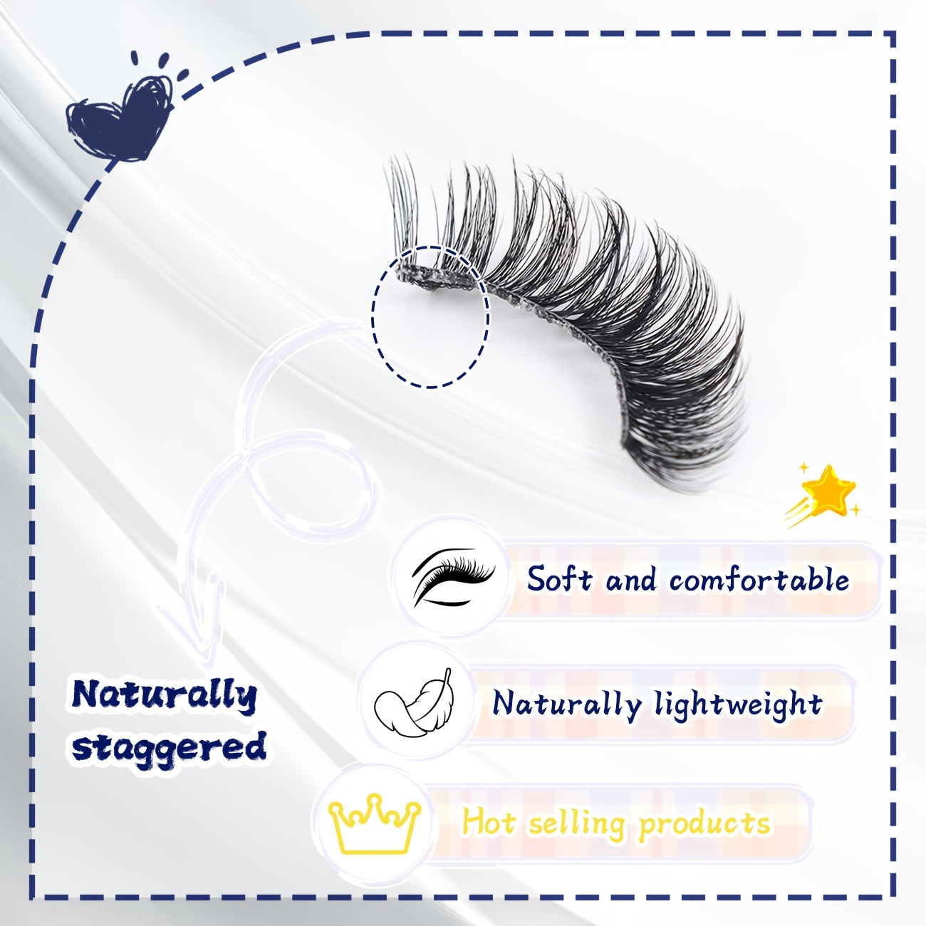 3 Boxes, 21 Pairs Of False Eyelashes, Natural, Slender, Curly, 3D, Delicate, Novice, Transparent Stem, Very Real, Suitable for Daily Use, Dating, Party, Makeup Eye Eyelashes