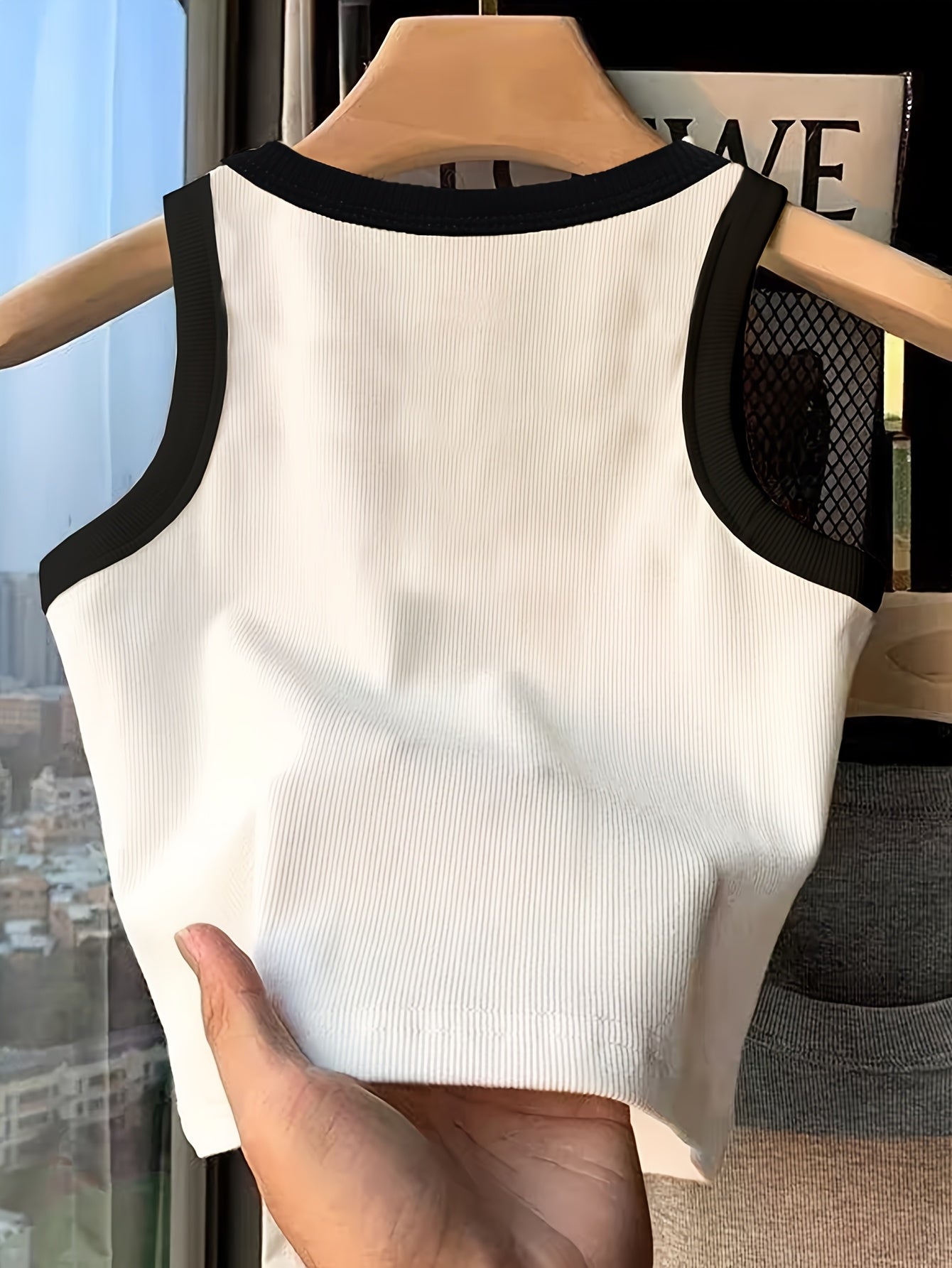 Teenage Girls' Cute Bow Print Tank Top, Simple Fashion for Casual Wear