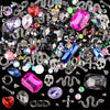 300 Pieces Of Y2K Black Golden Silvery Punk Cone Rivet 3D Golden Skull Cross Chain Snake Pattern Retro Alloy Golden Nail Pendant Glass Pointed Bottom Gem Resin Water Drill Female Girl Golden Nail DIY Nail Art Decoration Set