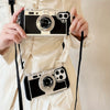 Fashion Crossbody Strap 3D Camera Phone Case for iPhone 16 15 Pro 14 Plus 11 13 12 Pro Max Cover Cute Soft Protective Cases