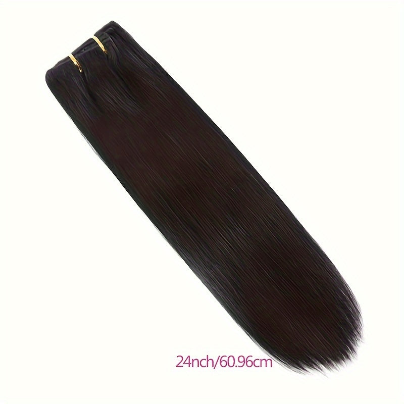 Straight Human Hair Clip In Hair Extensions For Women 100% Unprocessed Full Head Brazilian Virgin Hair Natural Black Color, 8/Pcs With 18Clips, 4.06 oz