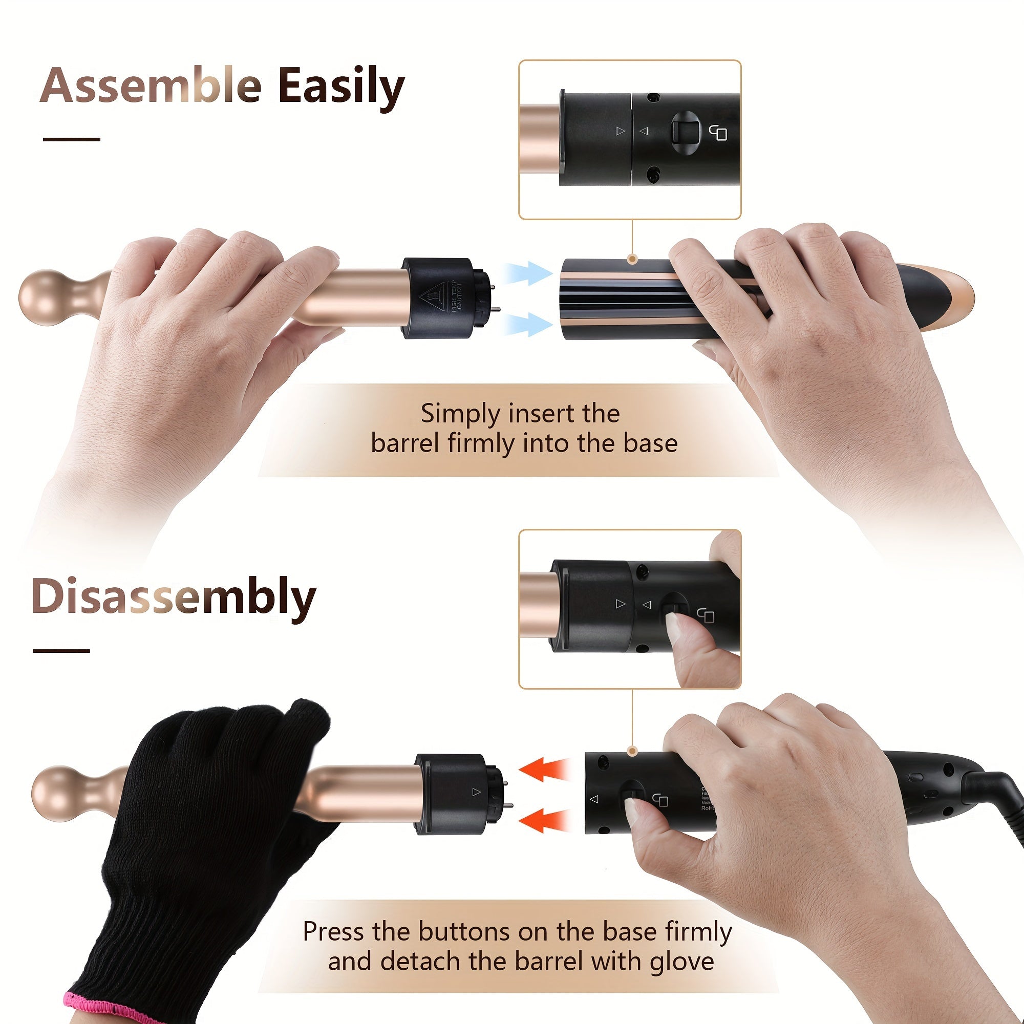 Hair Curling Wand 5in 1 Hair Curlers Iron Set 1.25inch with 5 Ceramic Interchangeable Barrel for Long Short Hair Styling Tool 1inch Hairs Crimper for Women Gifts Birthday Christmas New Year Festival Hairstylist Essentials Sty