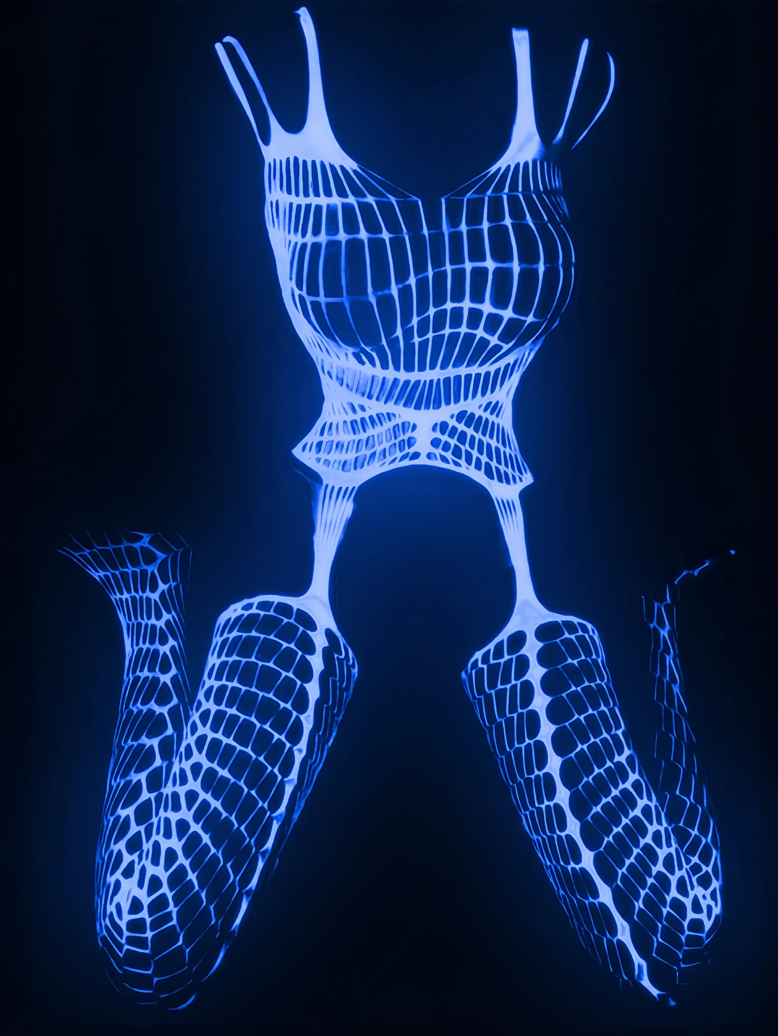 1pc Women's Luminous Fishnet Socks Fishnet Bodysuit Underwear Glowing in the Dark Fishnet Tights See-through Suspender Glow-in-the-Dark Fishnet Stockings Sexy Full Body Stockings Tight Fishnet Stockings Women's Sexuality One-