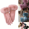Plush Furry Cuff, Double-Layer Thick Insulation, Windproof & Warm, Ideal for Outdoor Activities & Cycling, Available in Pink/Purple/Blue/Gray