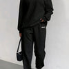 two-piece Women's Letter Print Matching Sweatshirt & Sweatpants Set, Casual Long Sleeve Crew Neck Sweatshirt & Sporty Joggers Outfit