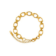 Unique And Elegant Plated 18k Geometric Cross Chain Colorfast All-match High-grade Bracelet Necklace