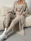 [Thick Fleece Home Suit Set] Women's Solid Fleece Thick Home Suit Set