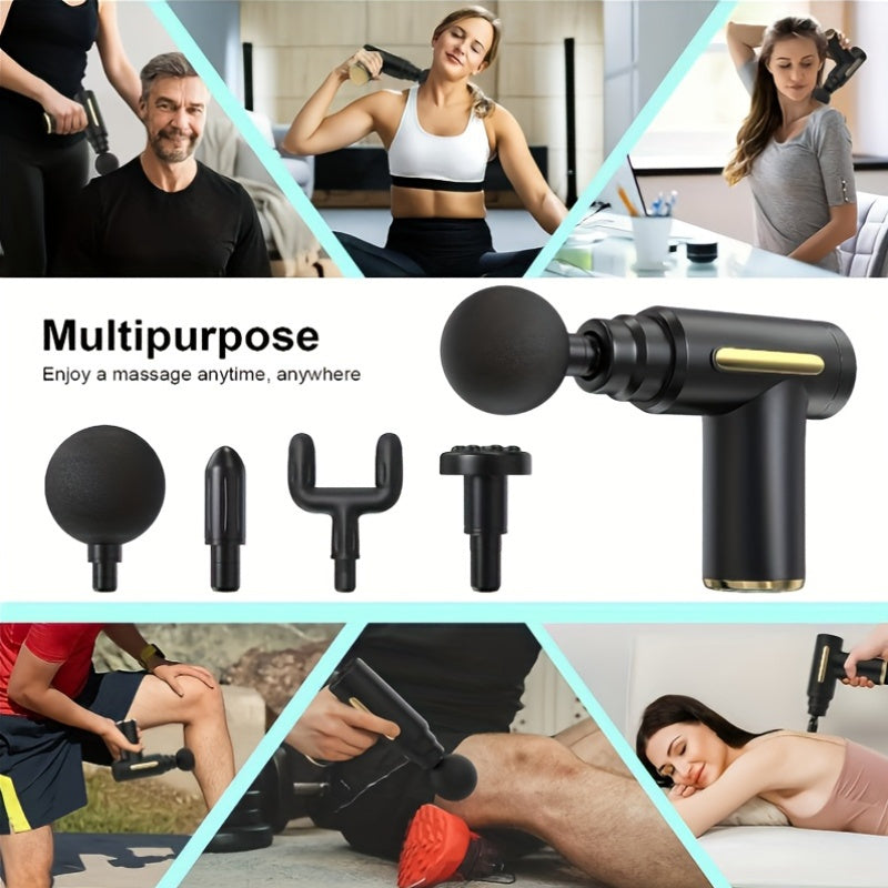Mini Portable Muscle Relaxation Neck Massager with Rechargeable Lithium Battery - Professional-Grade Fascial Gun for Whole Body Massage, Alcohol-Free, USB Charged, Massage Device|Compact Design|Ergonomic Grip, Neck Massager