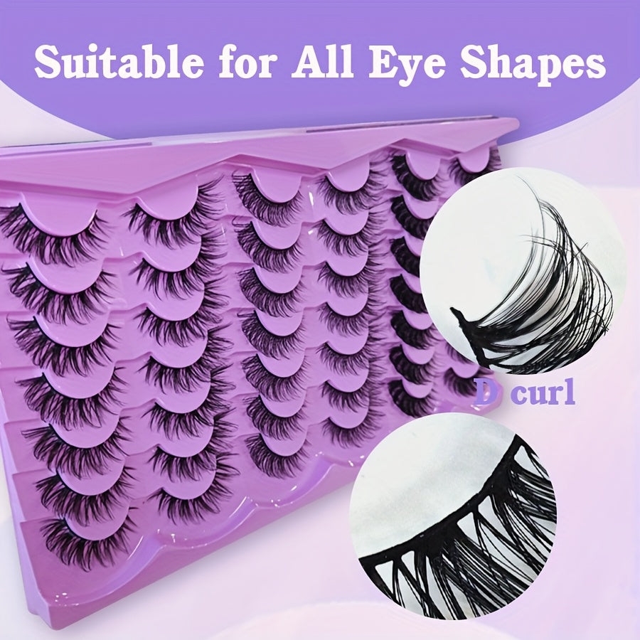 24 Pairs Of Eyelashes 3 Different Types Natural False Eyelashes Faux Mink Eyelashes Fluffy False Eyelashes Volume False Eyelashes Cat Eye Look Dramatic Eyelashes Strip Eyelash Kitty Valentine'S Day Girls Must Have Makeup