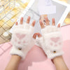 Cozy Cat Paw Convertible Mittens for Women - Soft, Warm Fingerless Gloves with Flip-Top Design | Cute Aesthetic White Furry Winter Accessory, Machine Washable