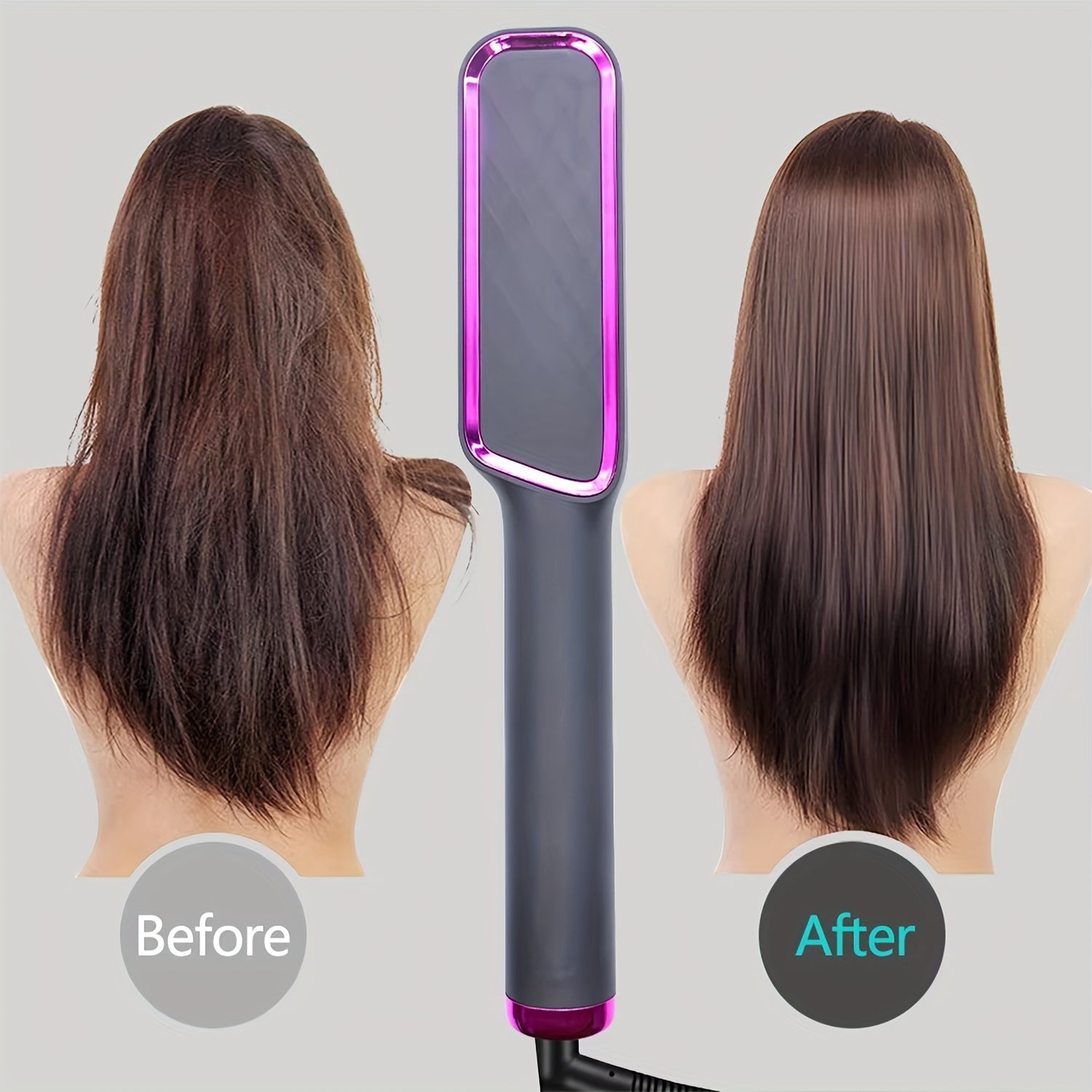 Multi-Temp 2-in-1 Hair Straightener and Curler Comb, Ceramic Plates, Power Supply Operated, 110V/220V, US Plug, for Wet and Dry Styling, Volumizing Hair Tool for Women, Ideal Mother'S Day Gift