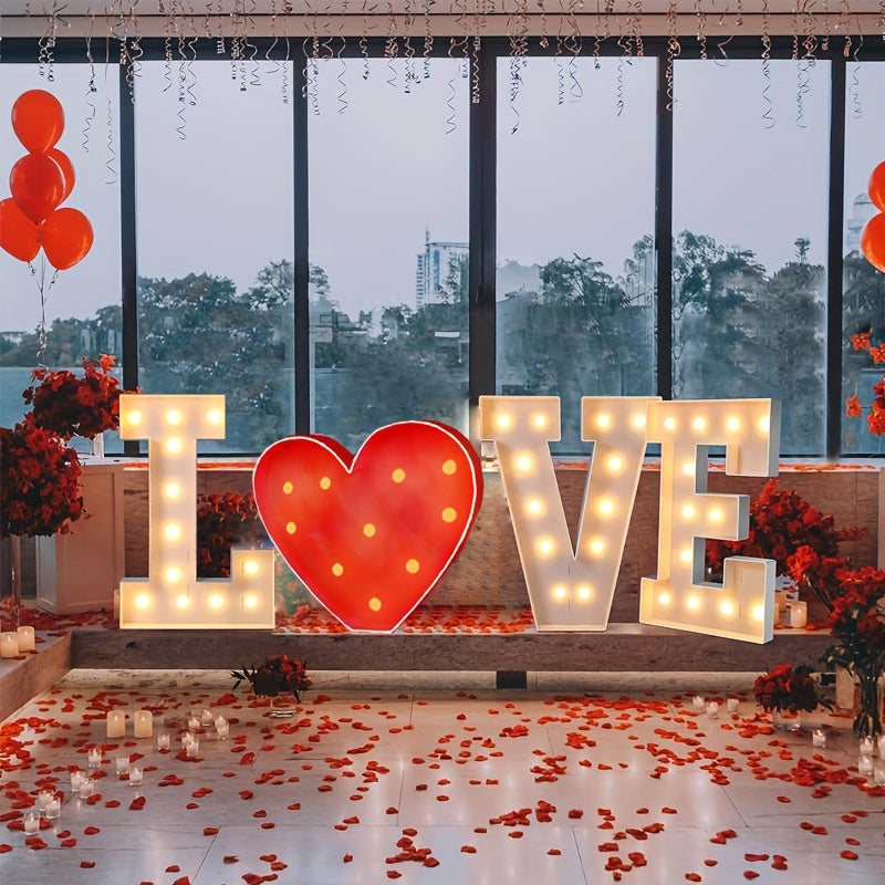 4PCSL Love VE, 3FT Size, Suitable For Indoor And Outdoor Parties Such As Valentine'S Day, Anniversaries, Proposals, Weddings, Love Shows, Etc., Creative DIY