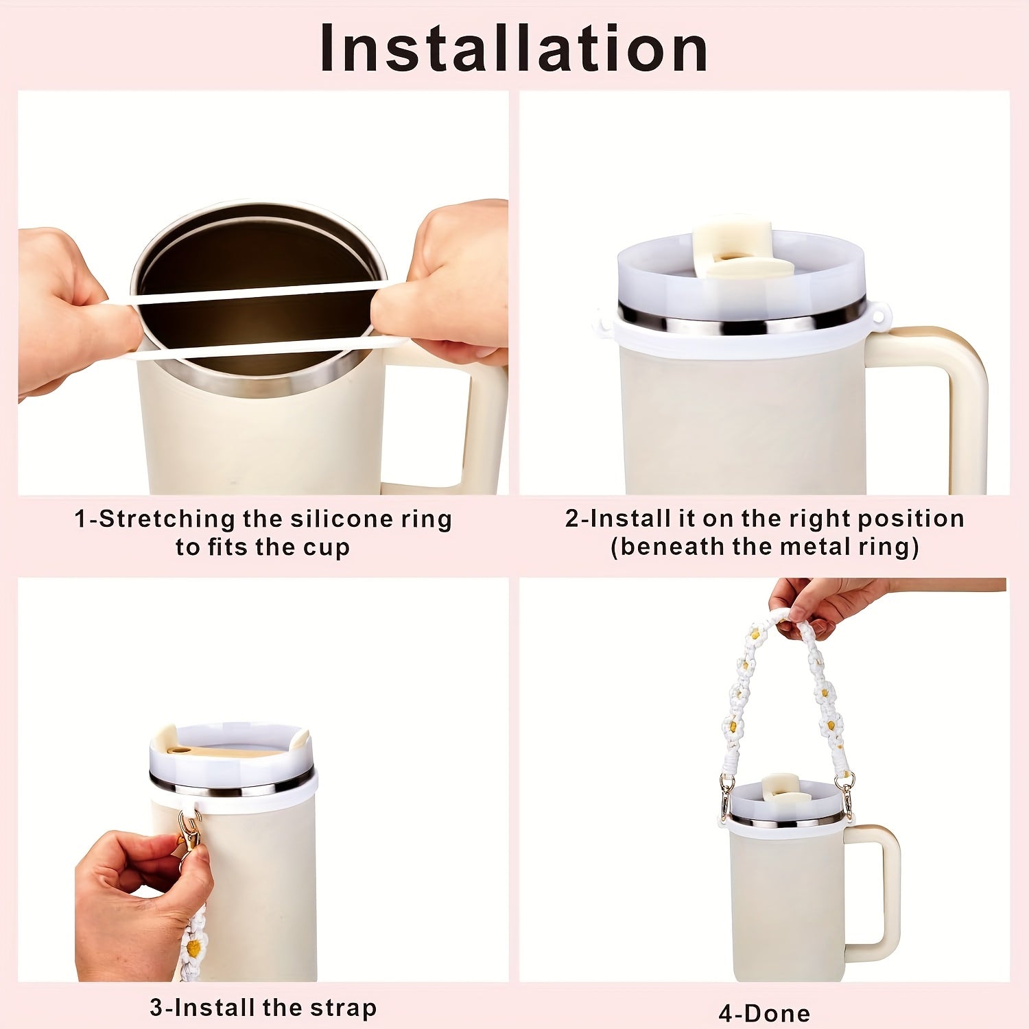 6pcs Bling Cup Accessories for 40oz & 30oz Tumbler