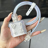 5-Piece Set 3D Cartoon Crystal Butterfly Design Charger Protector Cover Suitable for Apple 18W/20W Adapter, TPU Cable Protector Sleeve with Phone Cable Spiral Protection Accessories