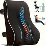Ergonomic Lumbar Support Pillow for Office Chairs, Cars & Gaming - Memory Foam Cushion with Adjustable Mesh Cover Straps to Improve Posture
