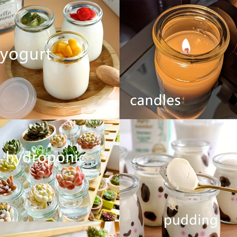 40pcs Small Glass Jar with Wooden Stopper Lid 3.4 Oz Yogurt Pudding Jar Candy Storage Glass Container with Label And Rope Suitable for Wedding Party Gifts