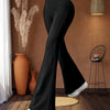Women'S High-Waisted Flare Yoga Pants - Slimming Bell Bottoms for Tall, Butt-Lifting Design, Casual & Sporty Look, Black, Versatile Clothing | Sporty Look | Medium Stretch Fabric