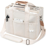 Canvas Tote Bag with Multi-Pocket for Women, Stylish & Spacious Messenger Bag - Durable, High-capacity, Versatile with Comfortable Single Shoulder Strap And Organized Compartments