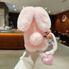 Autumn and Winter Warm Plush Cute Rabbit Mobile Phone Case with Hanging Rope Suitable for iPhone 16 15 14 13 12 11 Pro Max