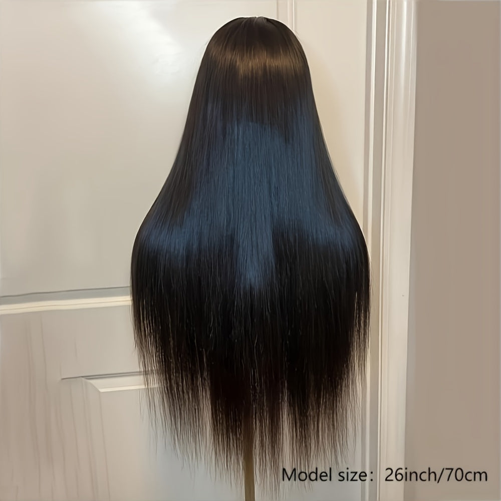 Luxurious 250% Density Straight Human Hair Wig - 5x5 HD Transparent Lace Front, Pre-Plucked & Pre-Cut With Glueless Closure, Easy To Wear & Style, Pre-Bleached Knots, 3 Seconds To Wear