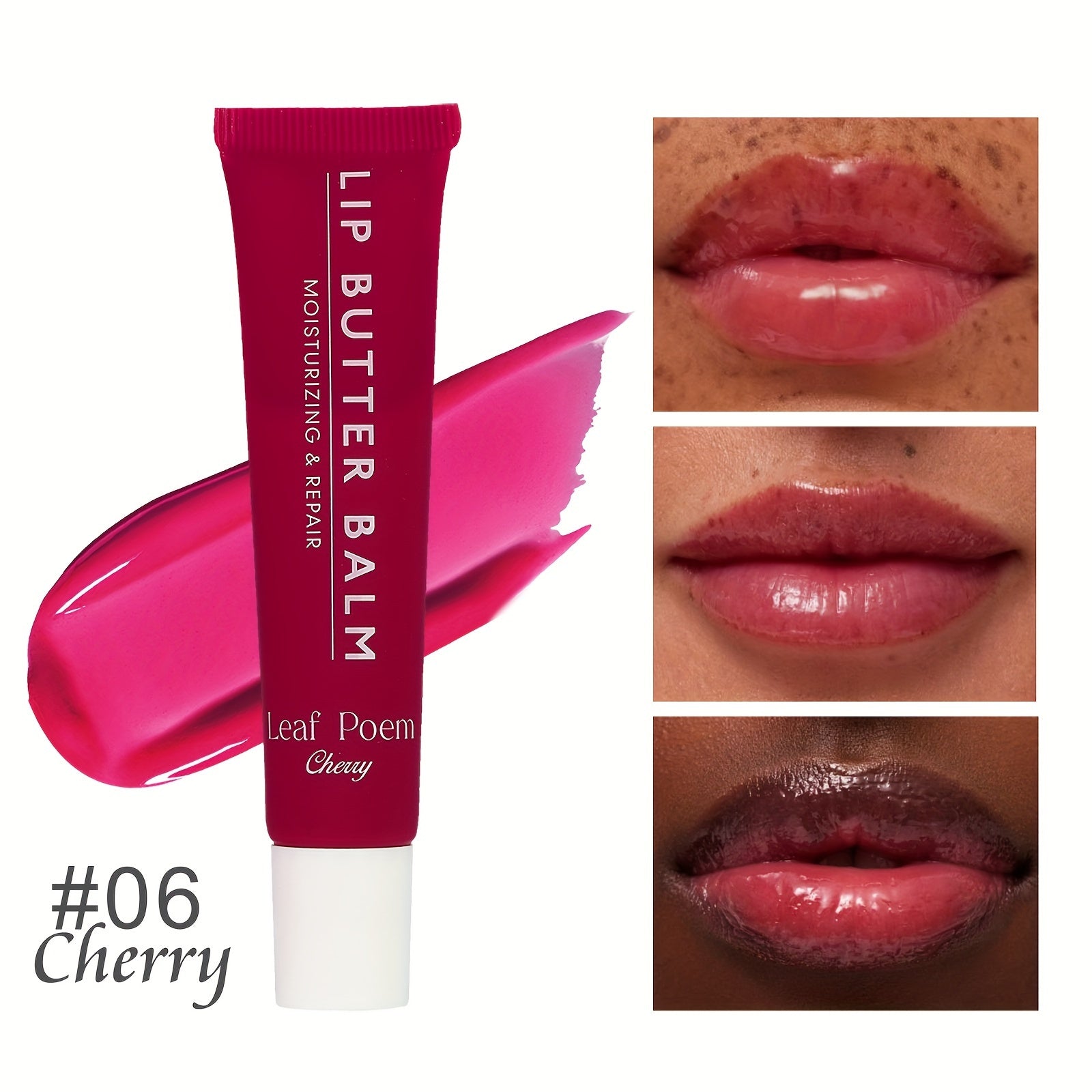 Hydrating Shimmer Lip Balm – Berry Tinted Lip Repair with Moisturizing Plant-Based Squalane, Glitter Finish, Anti-Dryness for All Skin Types